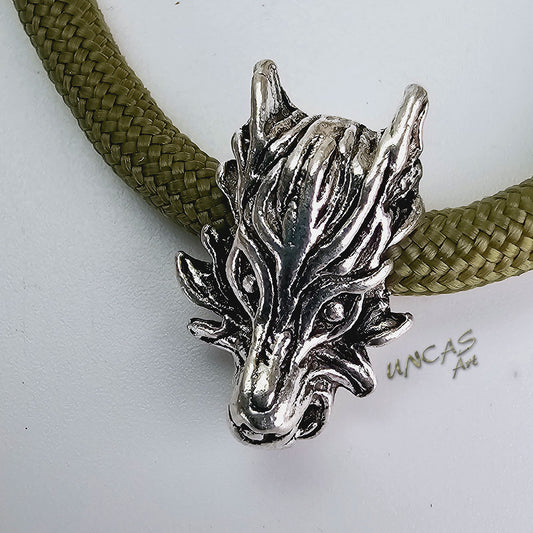 Wolf Hund Metall Perle Großlochperlen für Paracord