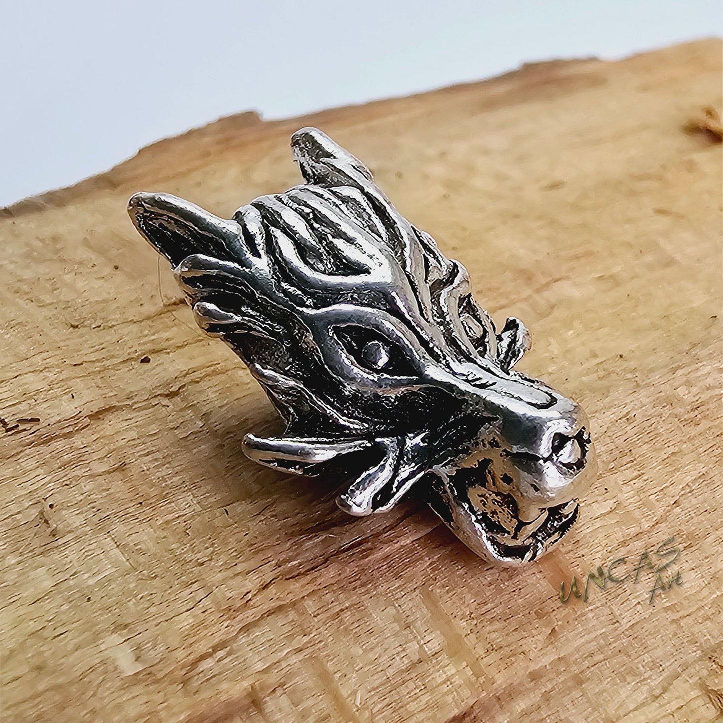 Wolf Hund Metall Perle Großlochperlen für Paracord