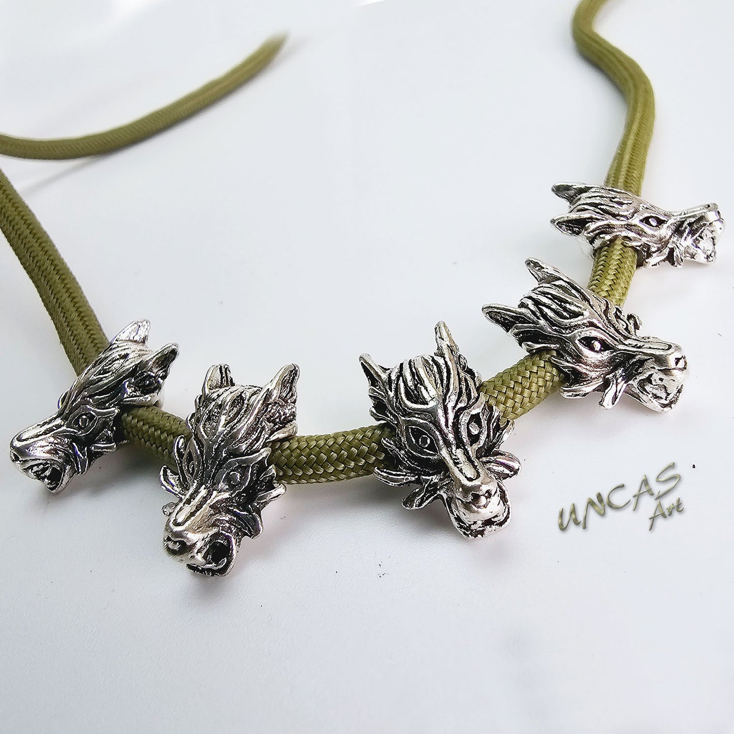 Wolf Hund Metall Perle Großlochperlen für Paracord