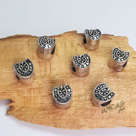 Hufeisen Glücksbringer Good Luck Metallperlen Großlochperlen für Paracord