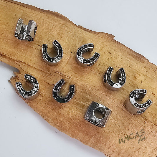 Hufeisen Glücksbringer Metall Perle Großlochperle für Paracord
