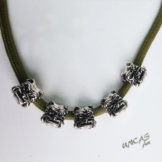 Bulldogge Hund Metall Perlen Großlochperlen für Paracord