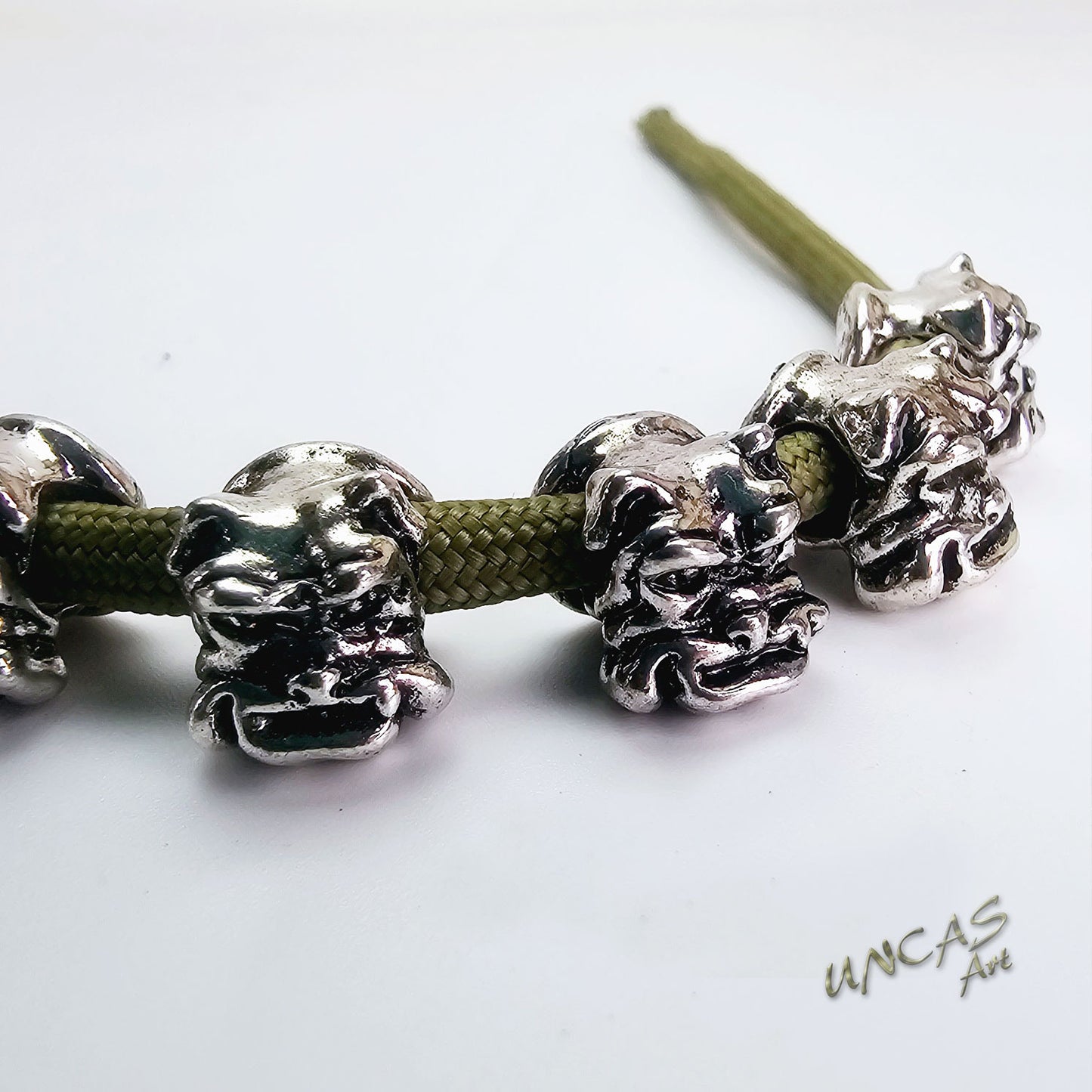 Bulldogge Hund Metall Perlen Großlochperlen für Paracord