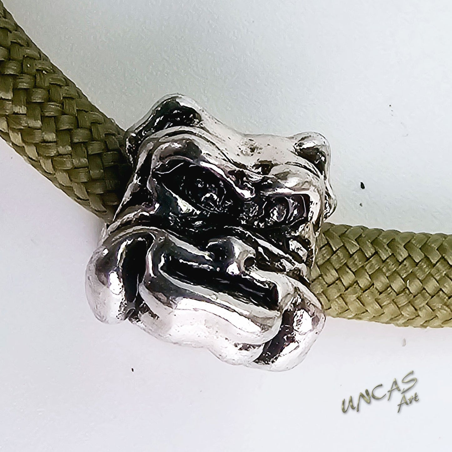 Bulldogge Hund Metall Perlen Großlochperlen für Paracord
