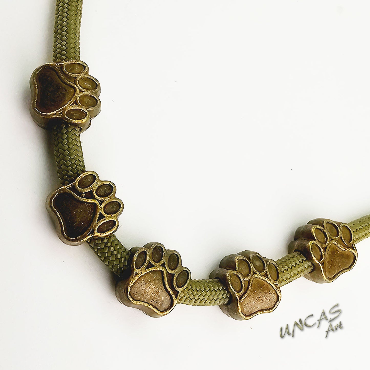 Pfote Tatze Hund Bär Metall Perle Großlochperlen für Paracord Antik Bronze