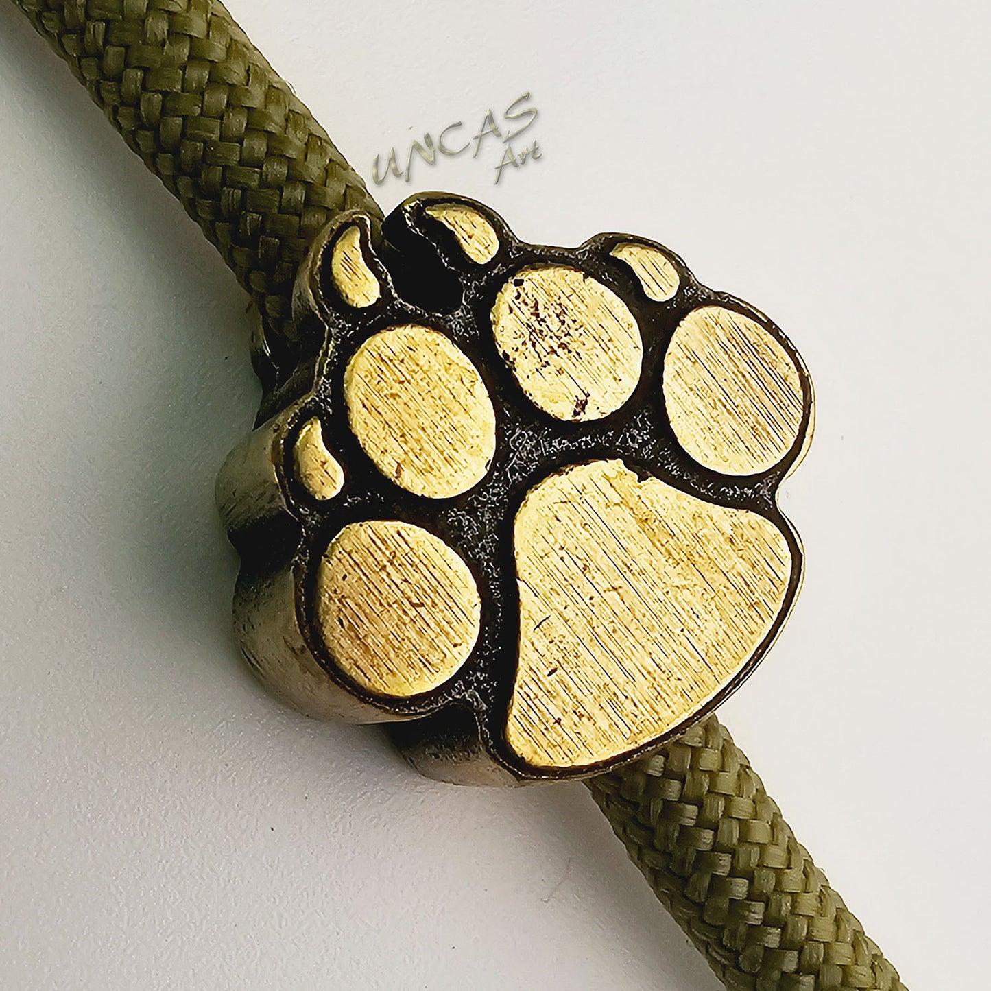 Pfote Tatze Hund Metall Perle Großlochperle für Paracord Antik Bronze