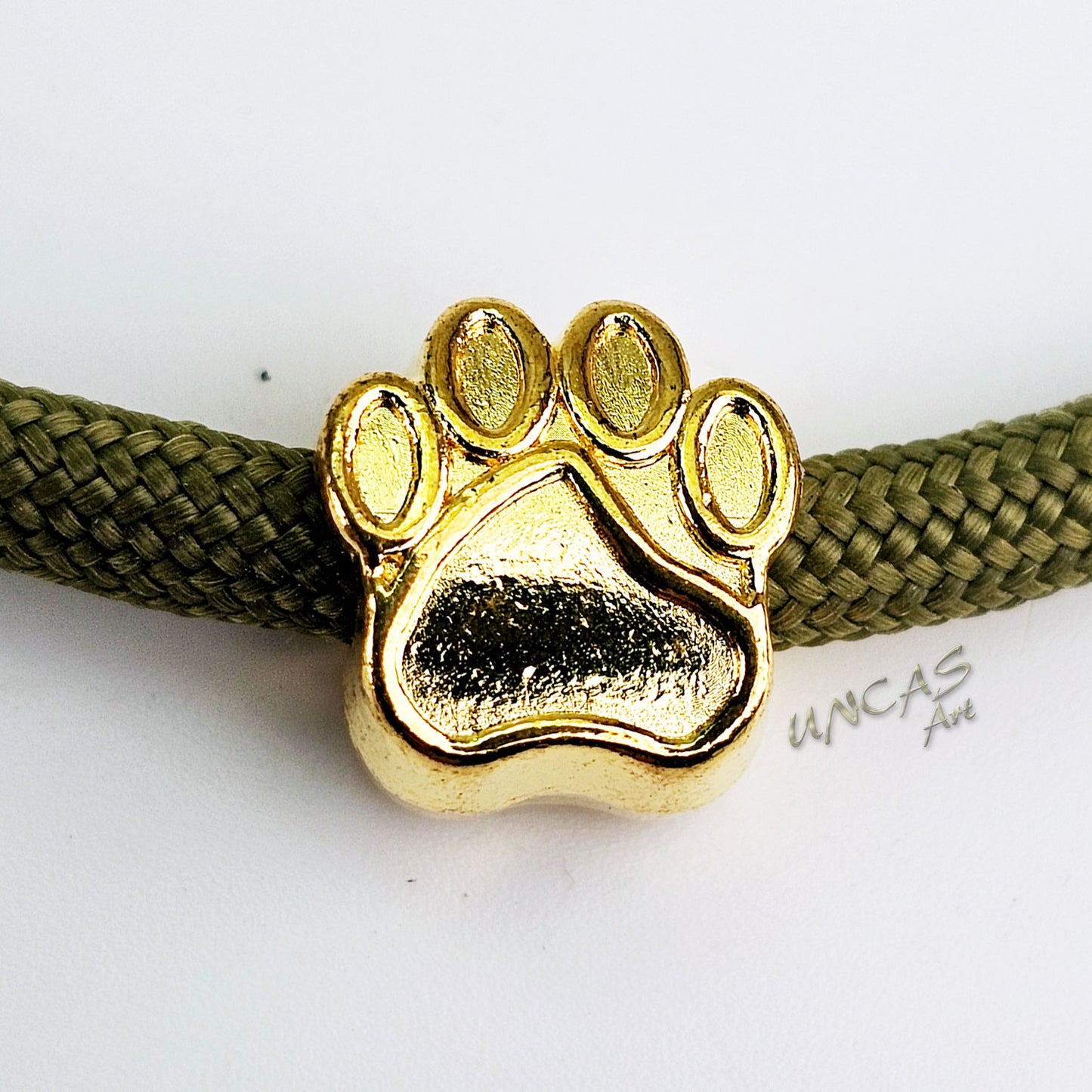Pfote Tatze Hund Metall Perle Großlochperle für Paracord