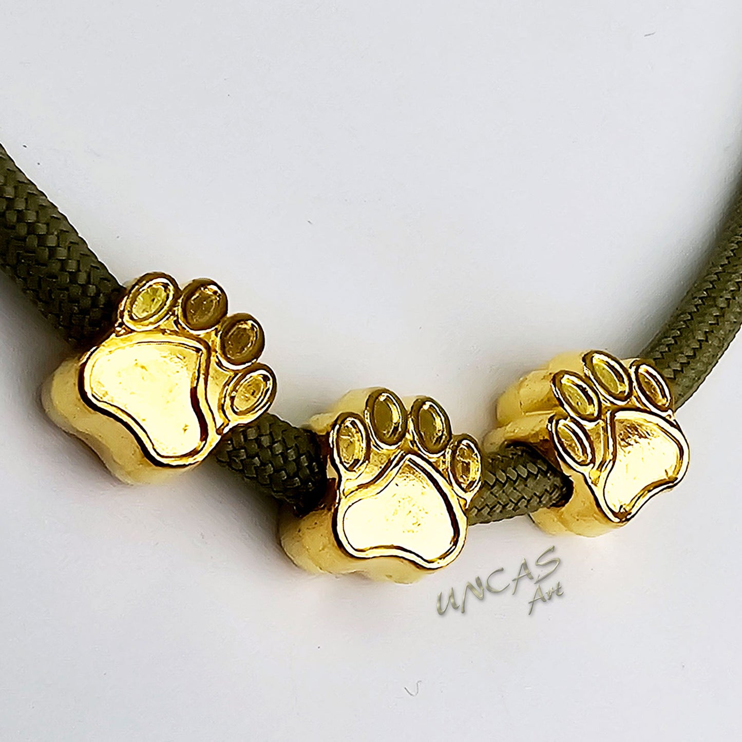 Pfote Tatze Hund Metall Perle Großlochperle für Paracord