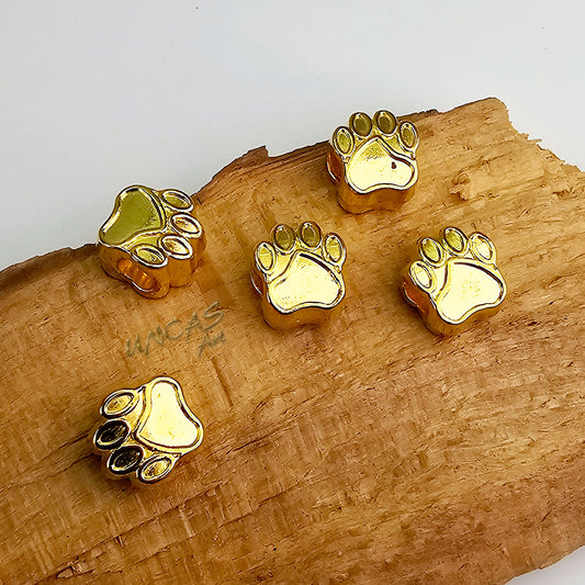 Pfote Tatze Hund Metall Perle Großlochperle für Paracord