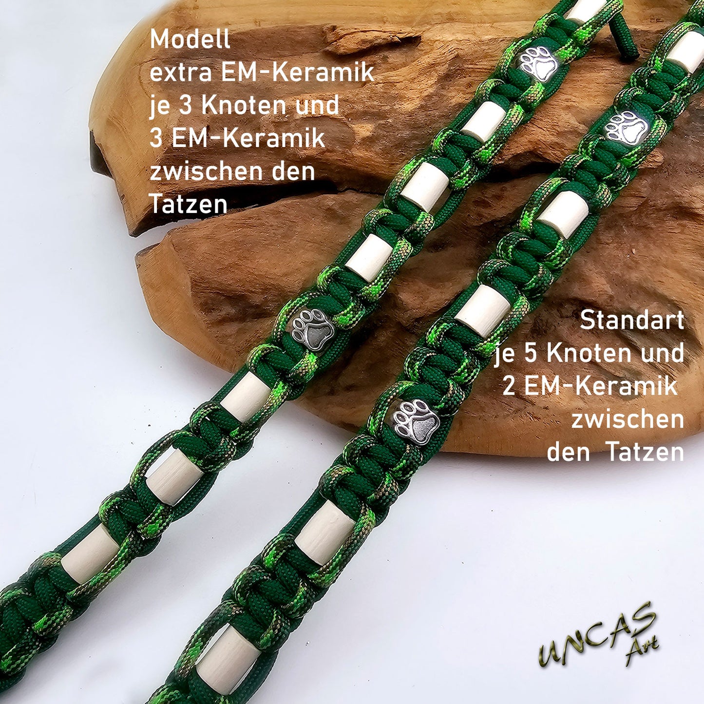 EM-Keramik Halsband Paracord TATZE - Ausführung Extra EM-Keramik