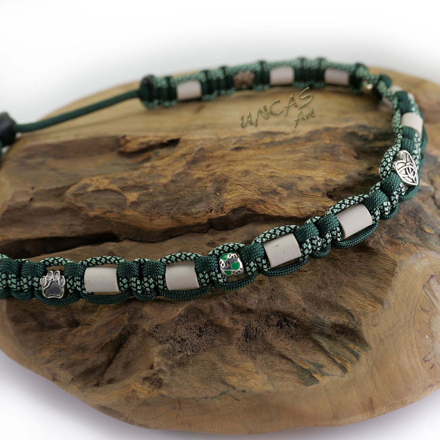 EM-Keramik Halsband Paracord CELTIC HEART & PAWS