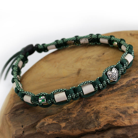 EM-Keramik Halsband Paracord CELTIC HEART & PAWS