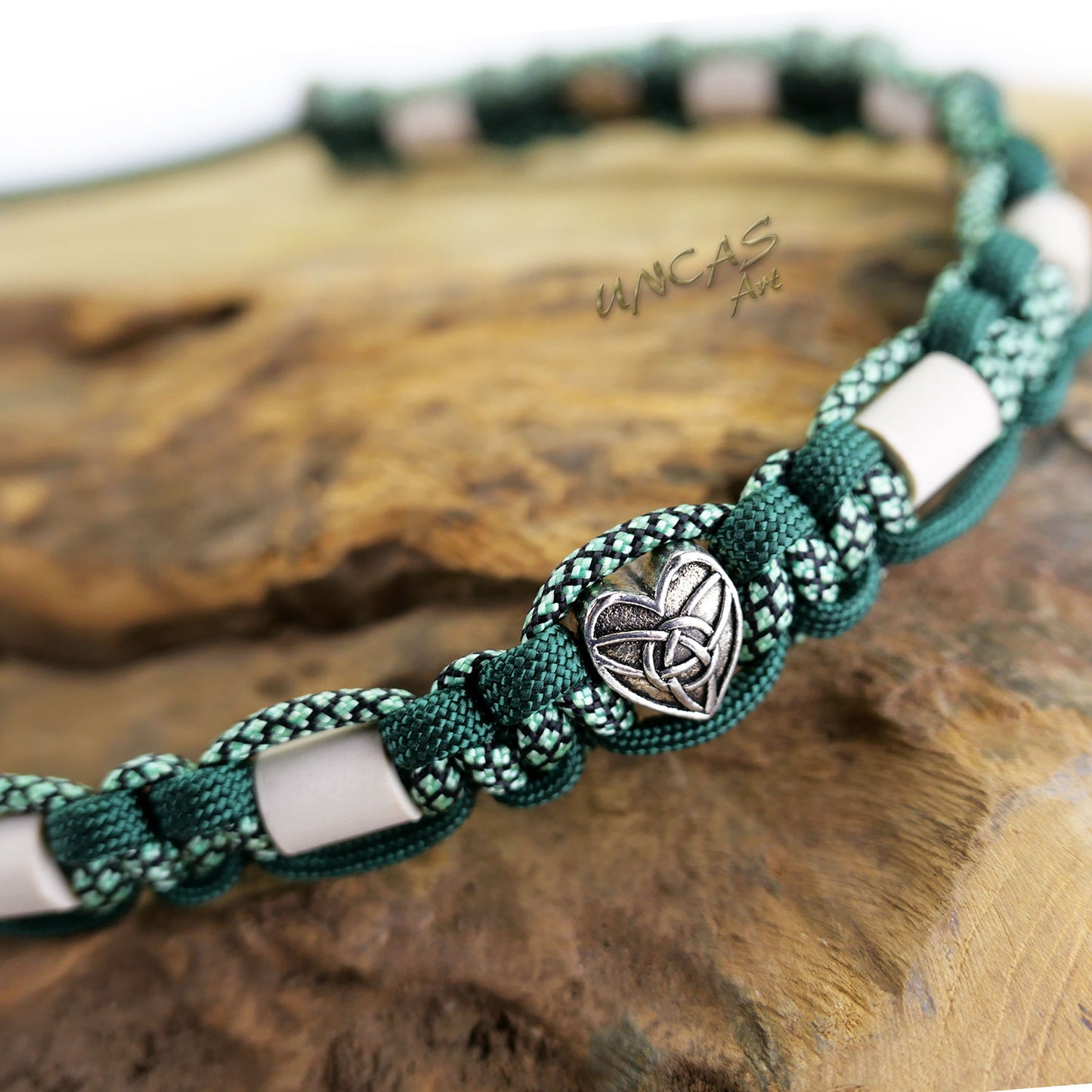 EM-Keramik Halsband Paracord CELTIC HEART & PAWS