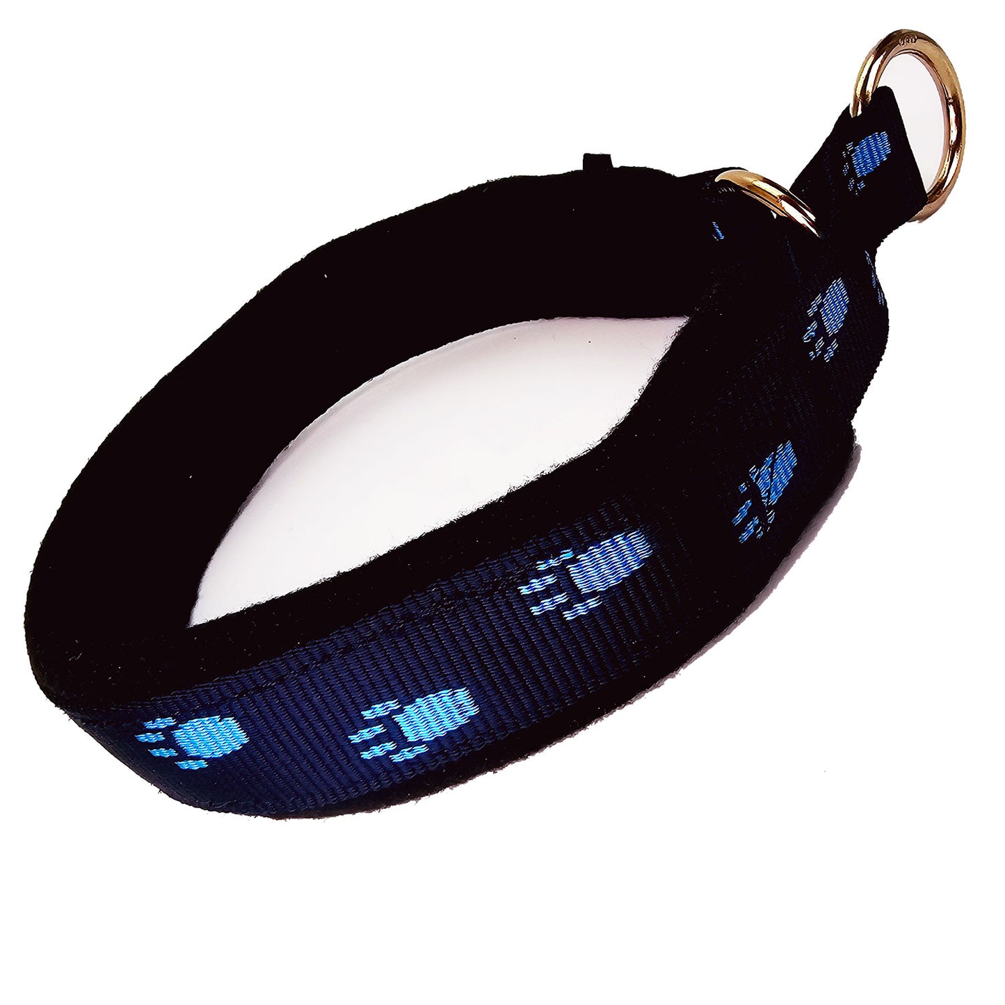 gepolstertes Halsband mit Tatzen blau
