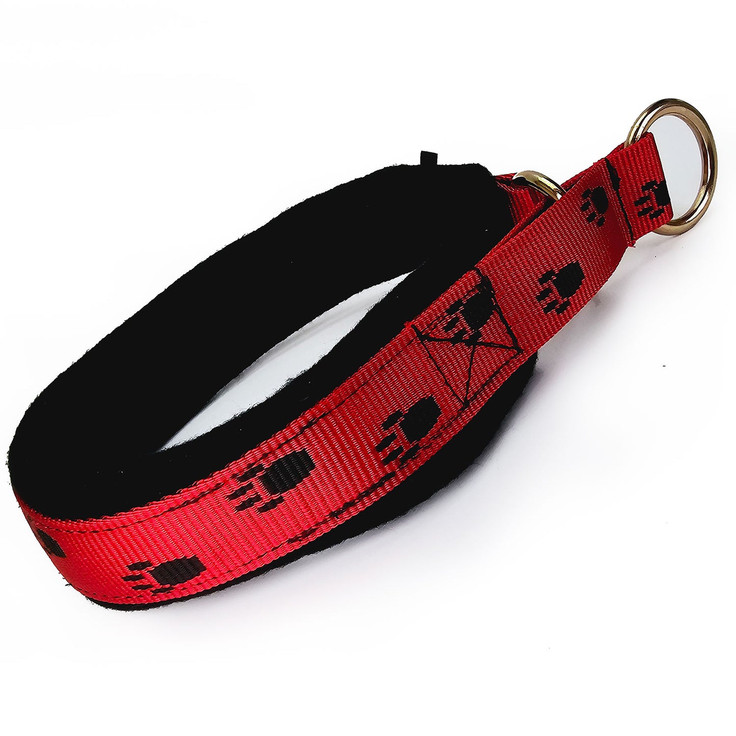 gepolstertes Halsband mit Tatzen rot schwarz