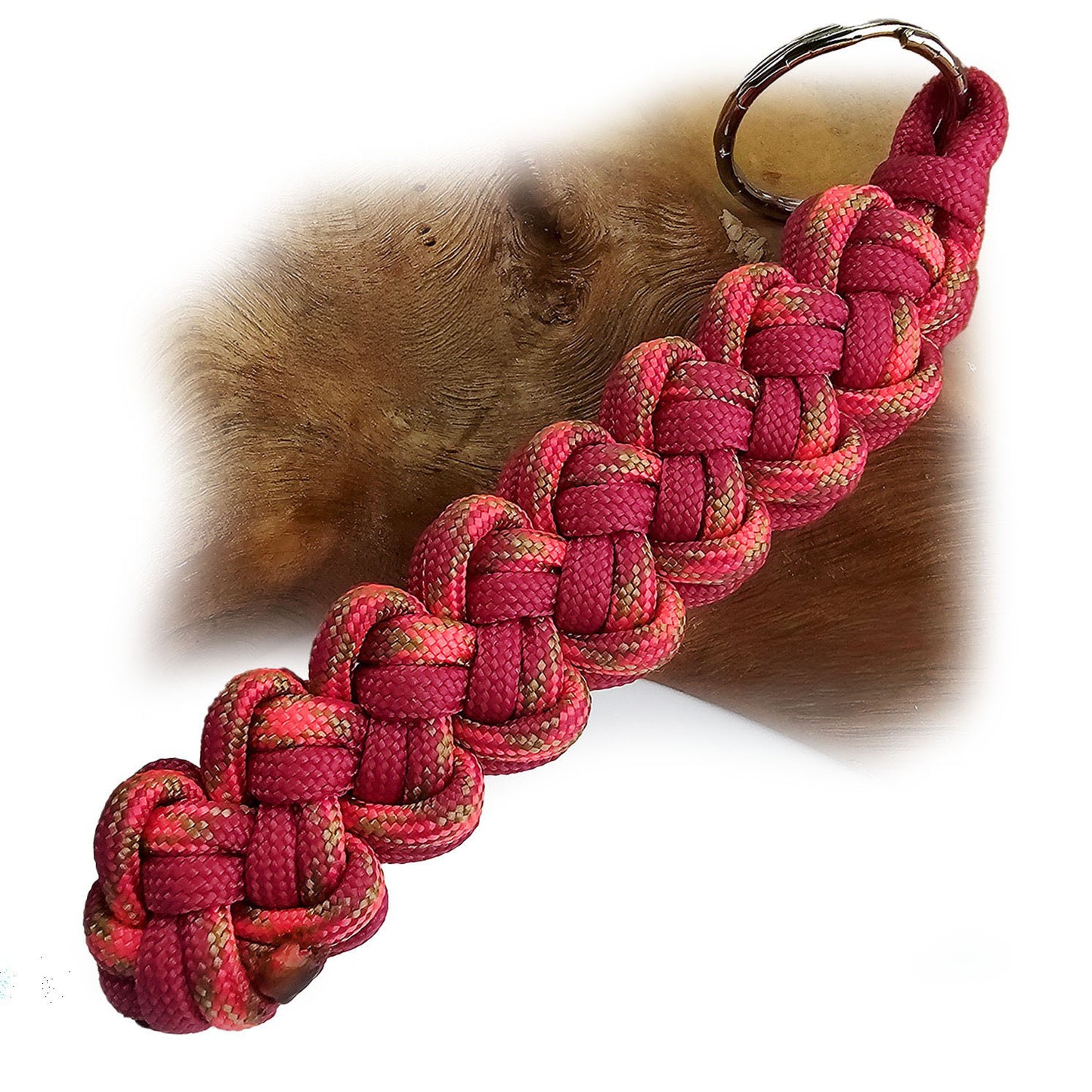 Paracord Schlüsselanhänger VIPER | Handarbeit | 15cm - volantic - fuchsia