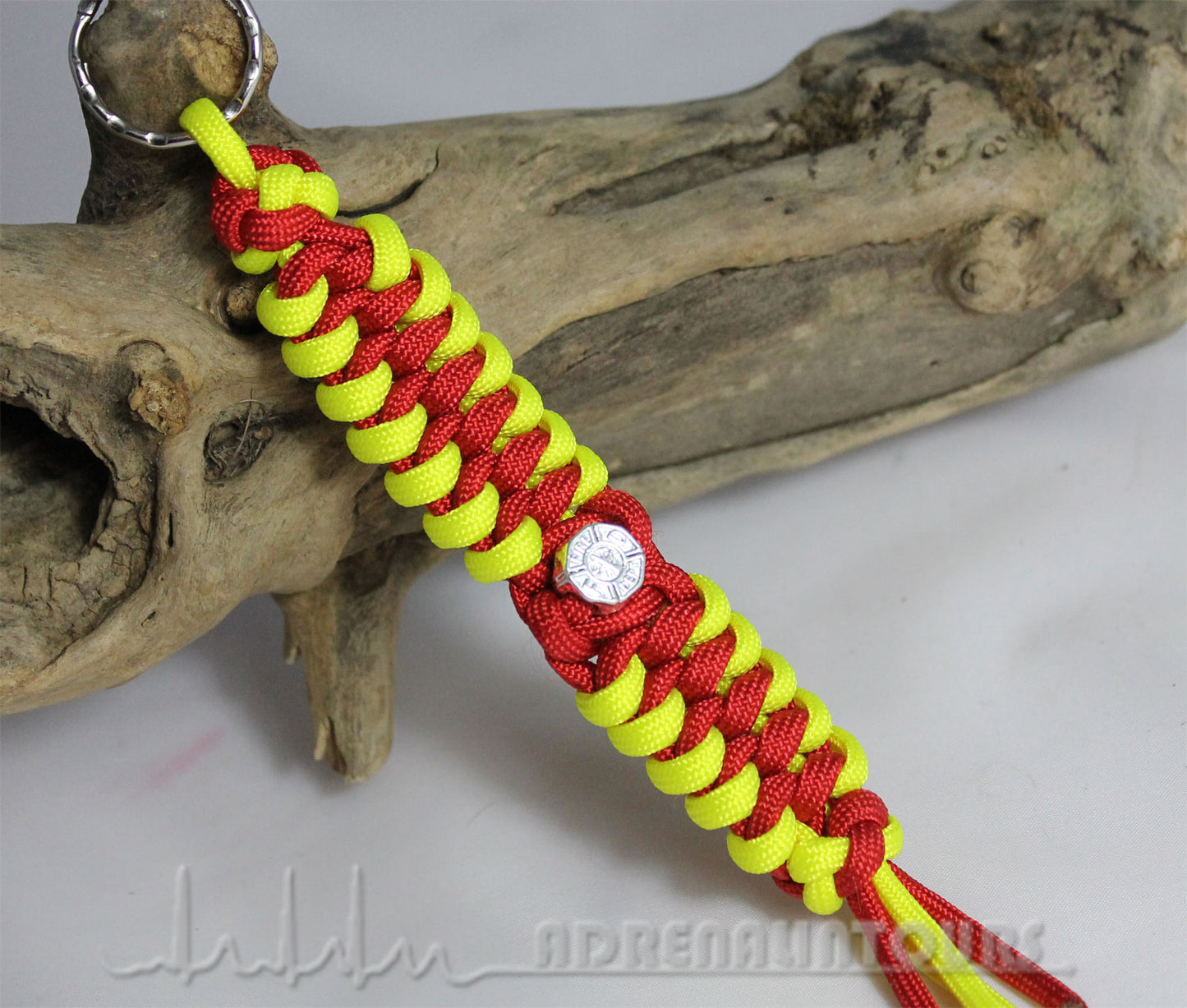 Paracord Schlüsselanhänger Fire Fighter * neon gelb - rot