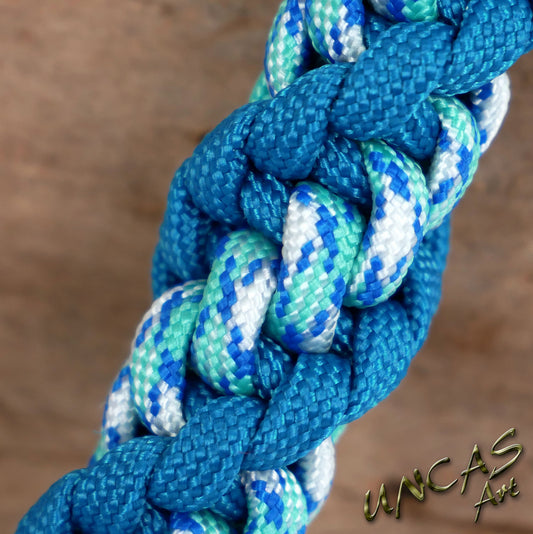 Paracord Schlüsselanhänger TWISTER - ozean türkis blau / blue shock