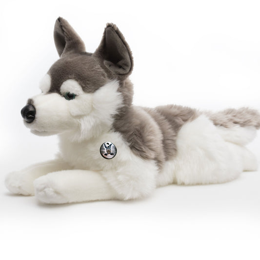 Husky Kuscheltier Schlittenhund liegend Plüsch Hund KENAI