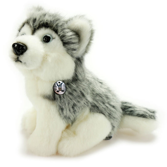 Husky Kuscheltier sitzend Plüsch Hund