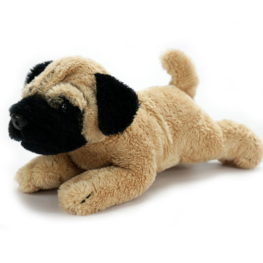 Mops Kuscheltier Hund liegend Plüsch Bulldogge