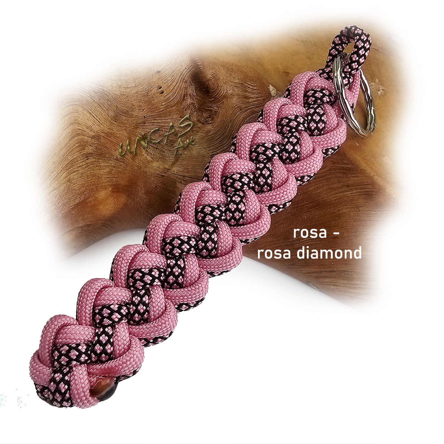 Paracord Schlüsselanhänger VIPER alt rosa - rosa diamond