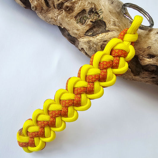 Paracord Schlüsselanhänger VIPER gelb - orange gelb diamond