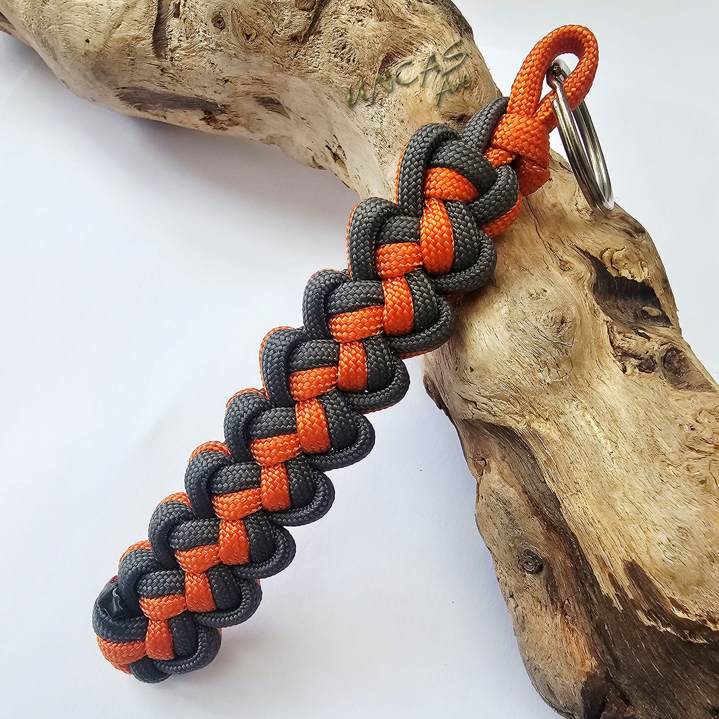 Paracord Schlüsselanhänger VIPER grau - orange