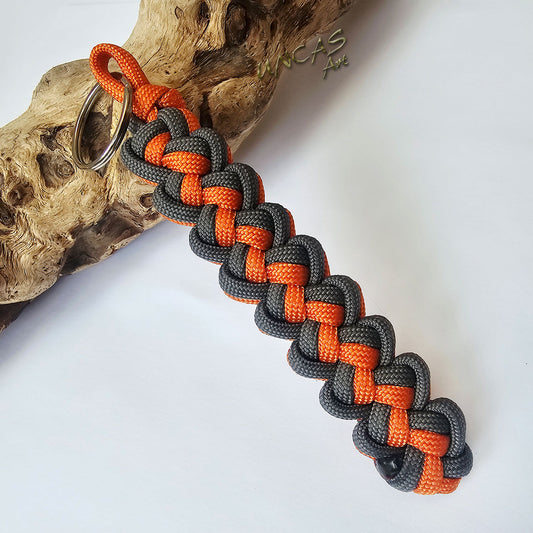 Paracord Schlüsselanhänger VIPER grau - orange