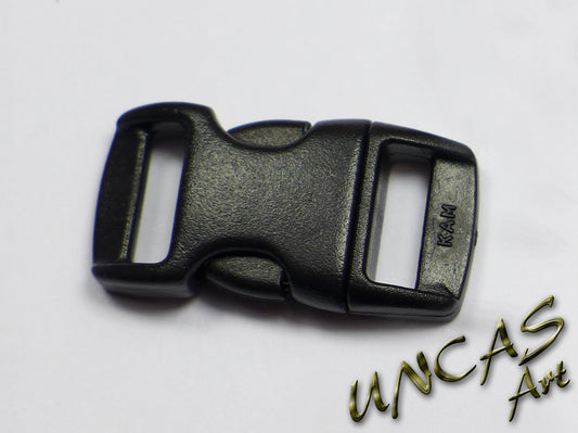 Paracord Steckschnalle Steckverschluss gebogen 10 mm - schwarz