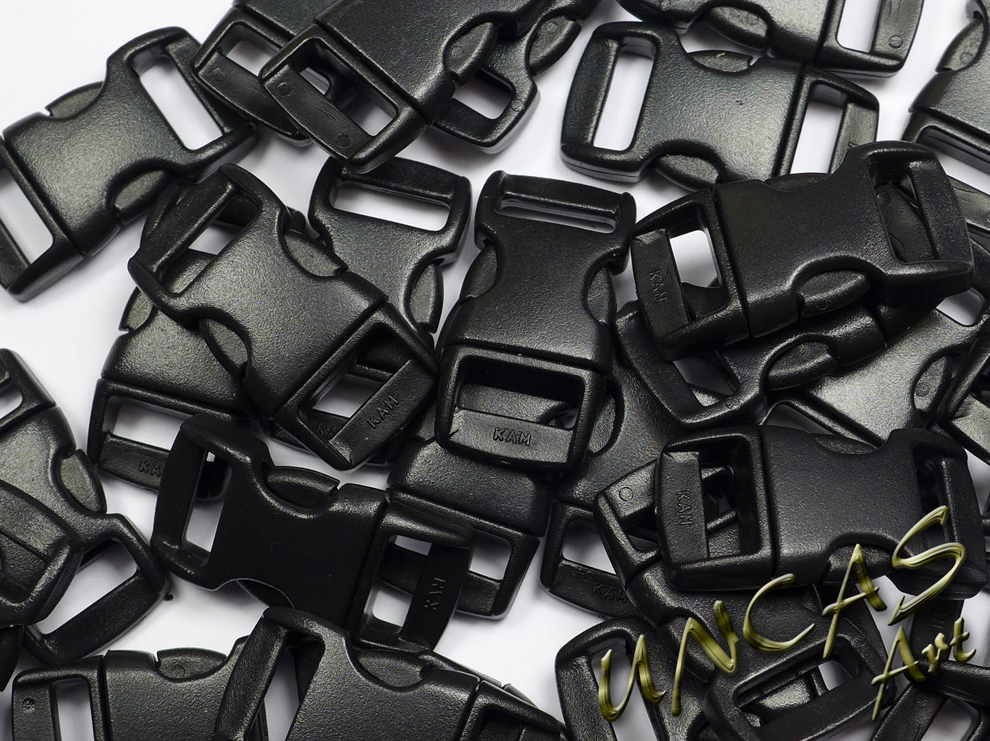 Paracord Steckschnalle Steckverschluss gebogen 10 mm - schwarz