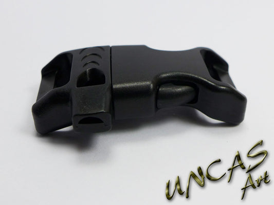 Steckschnalle Steckverschluss 14 mm mit Pfeife schwarz