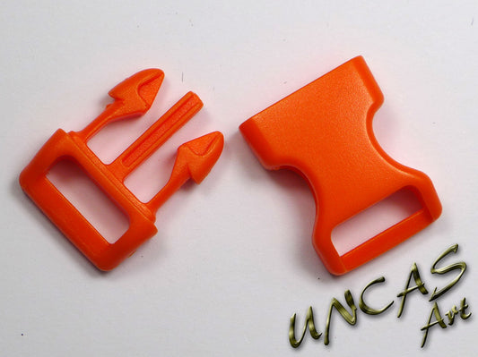 Steckschnalle Steckverschluss gebogen 16 mm orange für Paracord, Rucksack und Co