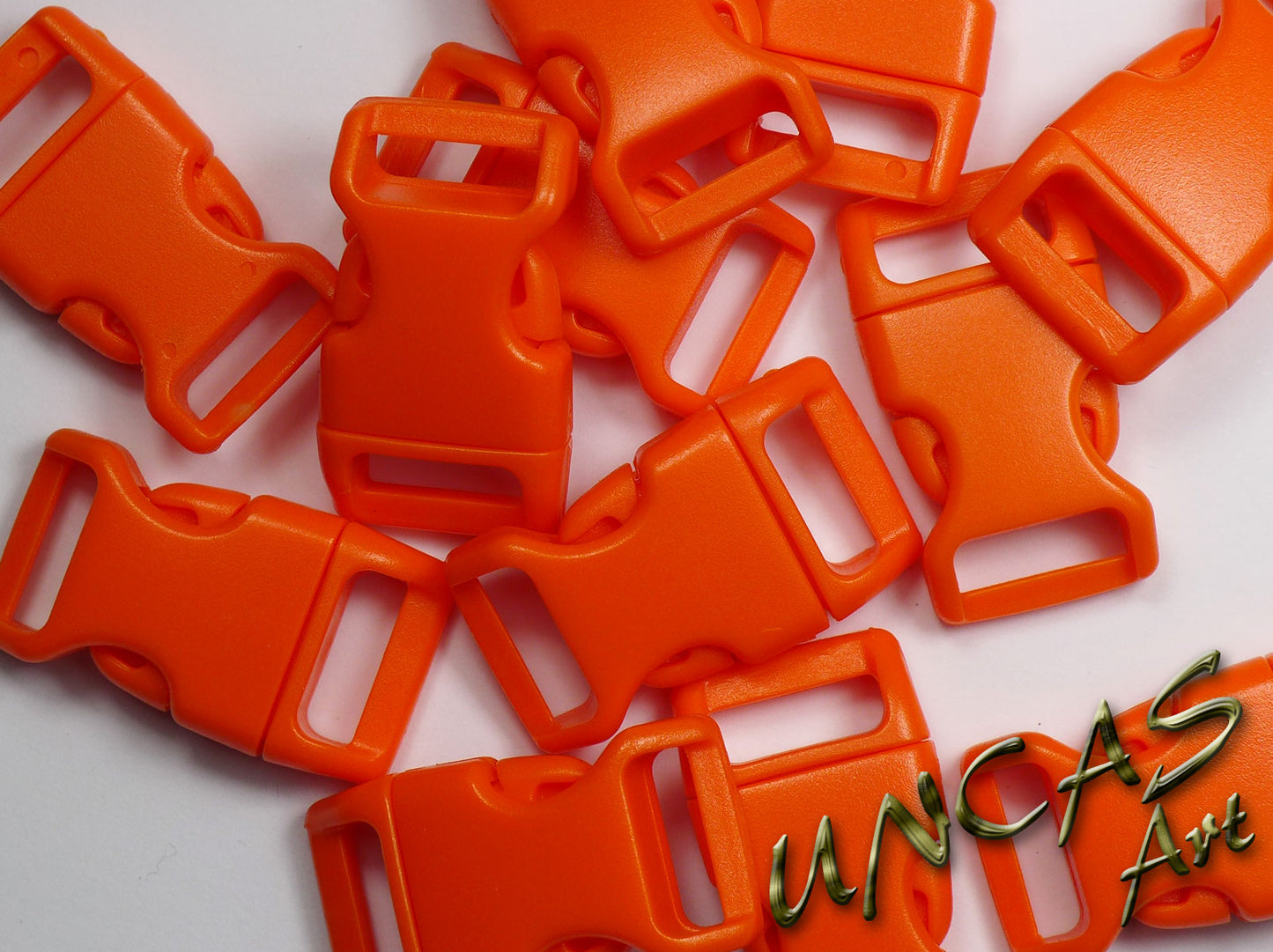 Steckschnalle Steckverschluss gebogen 16 mm orange für Paracord, Rucksack und Co