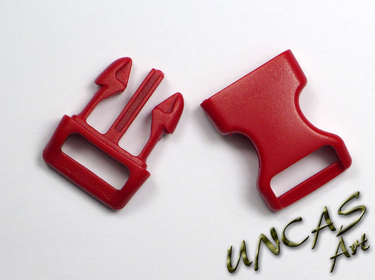 Steckschnalle Steckverschluss gebogen 16 mm rot für Paracord, Rucksack und Co