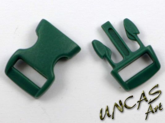 Paracord Steckschnalle Steckverschluss gebogen 10 mm - tannen grün