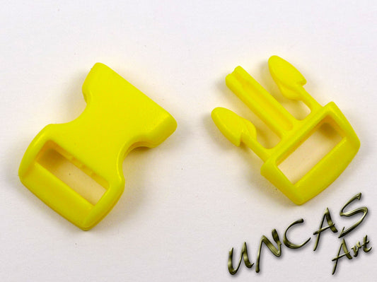 Paracord Steckschnalle Steckverschluss gebogen 10 mm - gelb