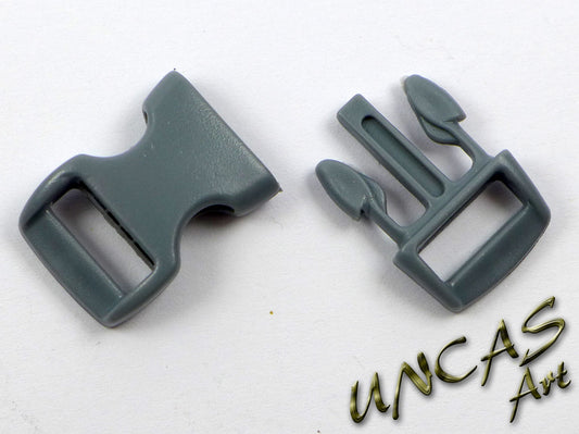 Paracord Steckschnalle Steckverschluss gebogen 10 mm - grau