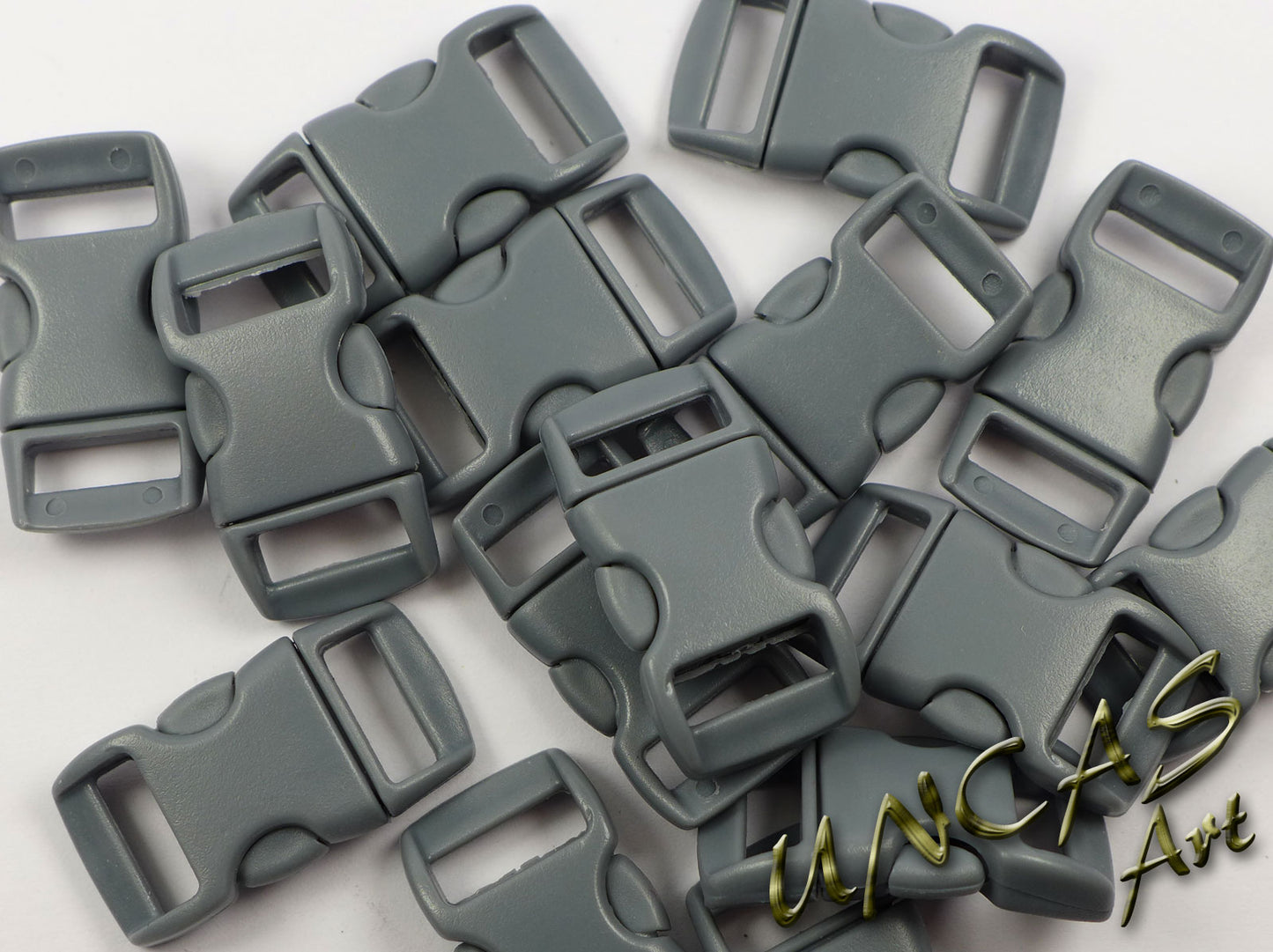 Paracord Steckschnalle Steckverschluss gebogen 10 mm - grau