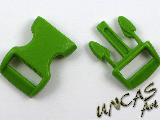 Paracord Steckschnalle Steckverschluss gebogen 10 mm - grasgrün