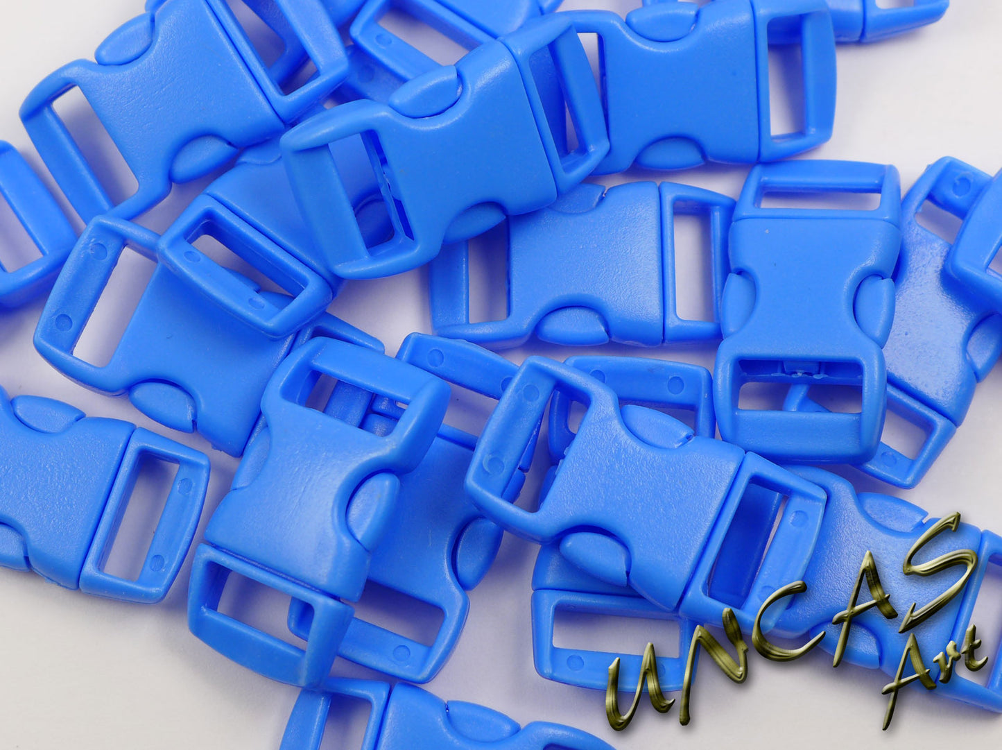 Paracord Steckschnalle Steckverschluss gebogen 10 mm - hell blau