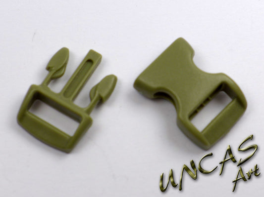 Paracord Steckschnalle Steckverschluss gebogen 10 mm - khakie grün