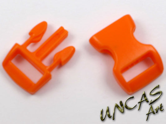 Paracord Steckschnalle Steckverschluss gebogen 10 mm - orange