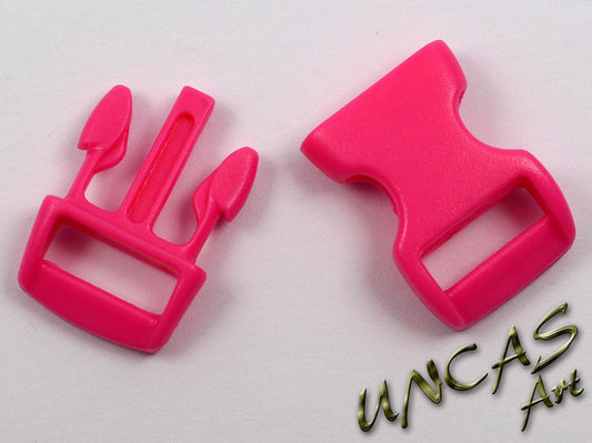 Paracord Steckschnalle Steckverschluss gebogen 10 mm - pink