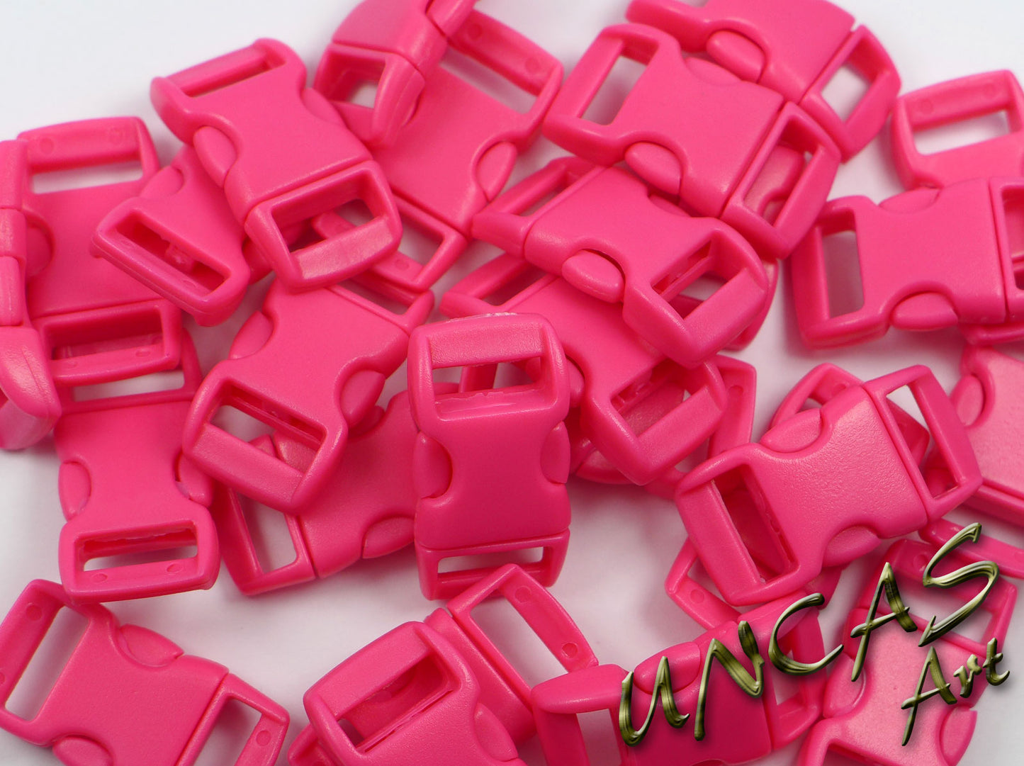 Paracord Steckschnalle Steckverschluss gebogen 10 mm - pink