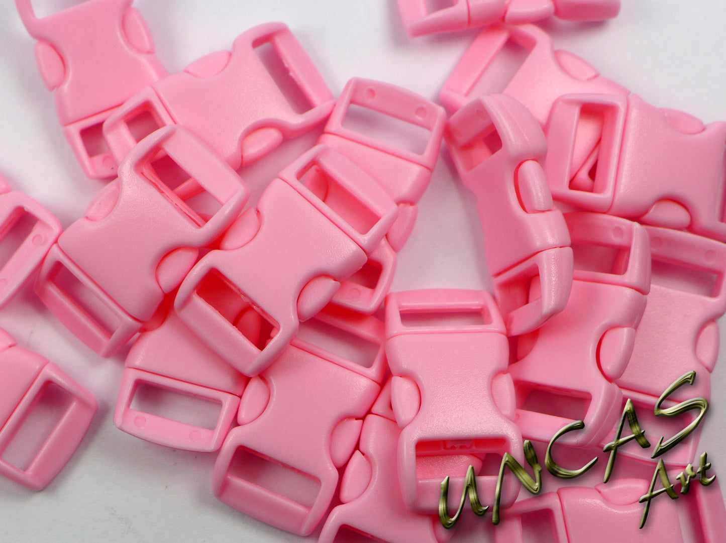 Paracord Steckschnalle Steckverschluss gebogen 10 mm - rosa