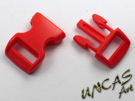 Paracord Steckschnalle Steckverschluss gebogen 10 mm - rot