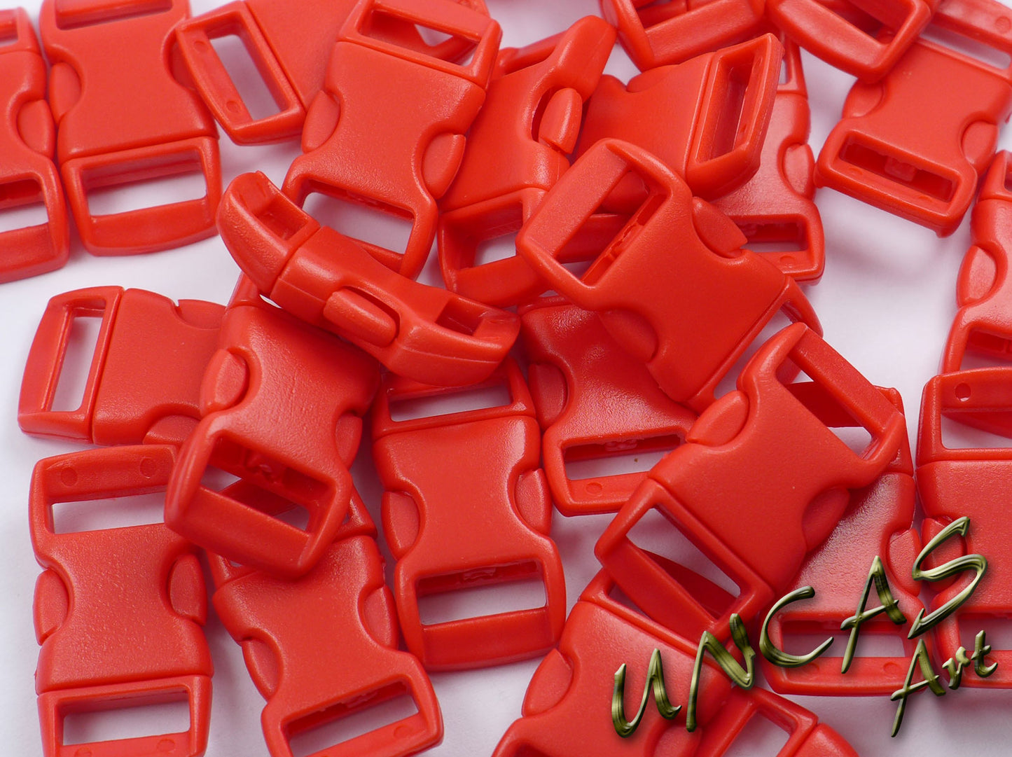 Paracord Steckschnalle Steckverschluss gebogen 10 mm - rot
