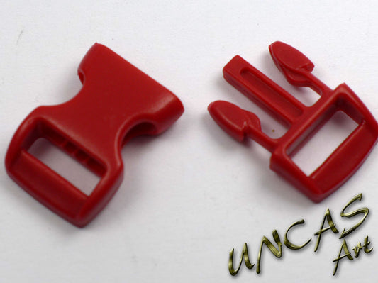 Paracord Steckschnalle Steckverschluss gebogen 10 mm - dunkel rot