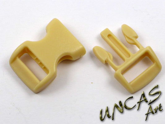 Paracord Steckschnalle Steckverschluss gebogen 10 mm - sand / beige